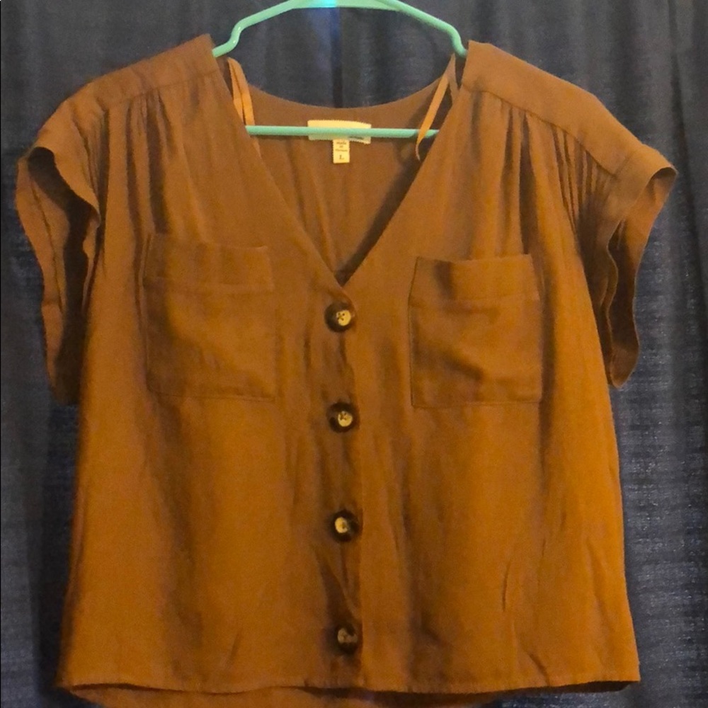 Button down crop top